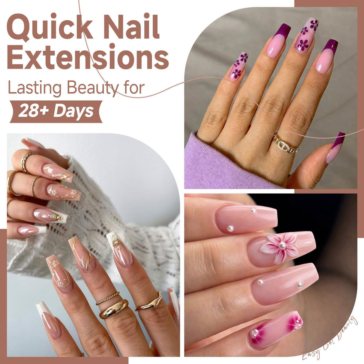 UNA GELLA Extra Short Square Kids Nail Tips 216Pcs Squoval Press On Nails Jansha Store