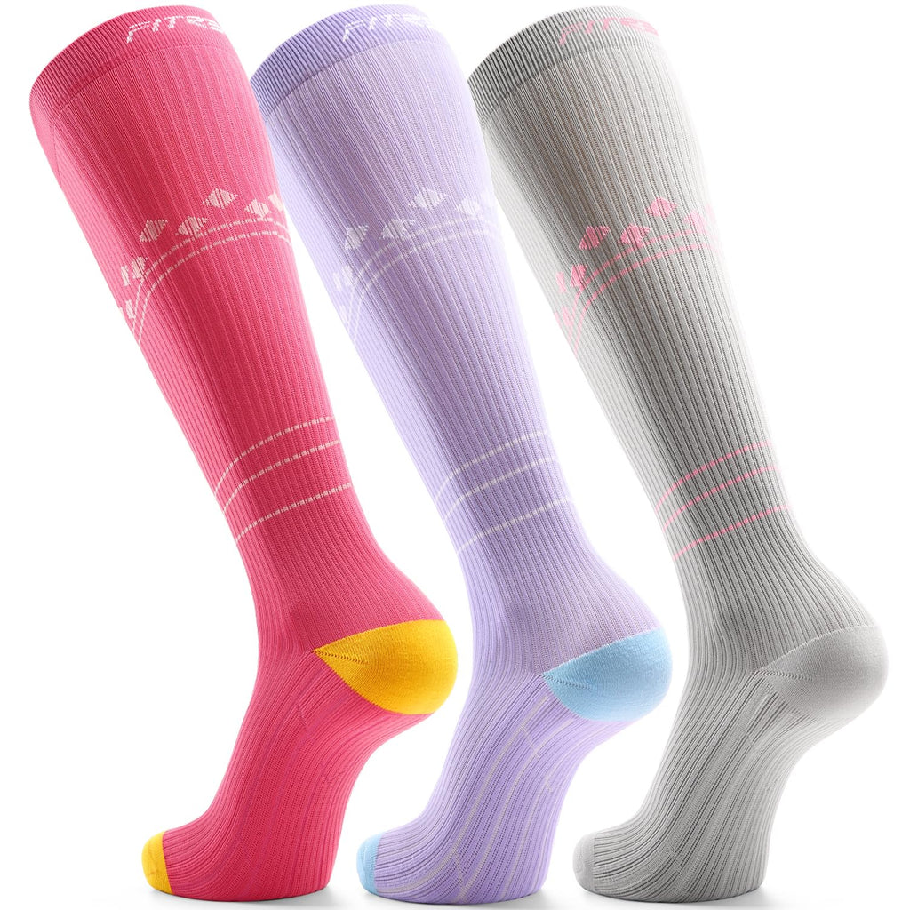 FITRELL 3 Pairs Compression Socks for Women and Men 20-30mmHg-Circulation Support Socks Jansha Store