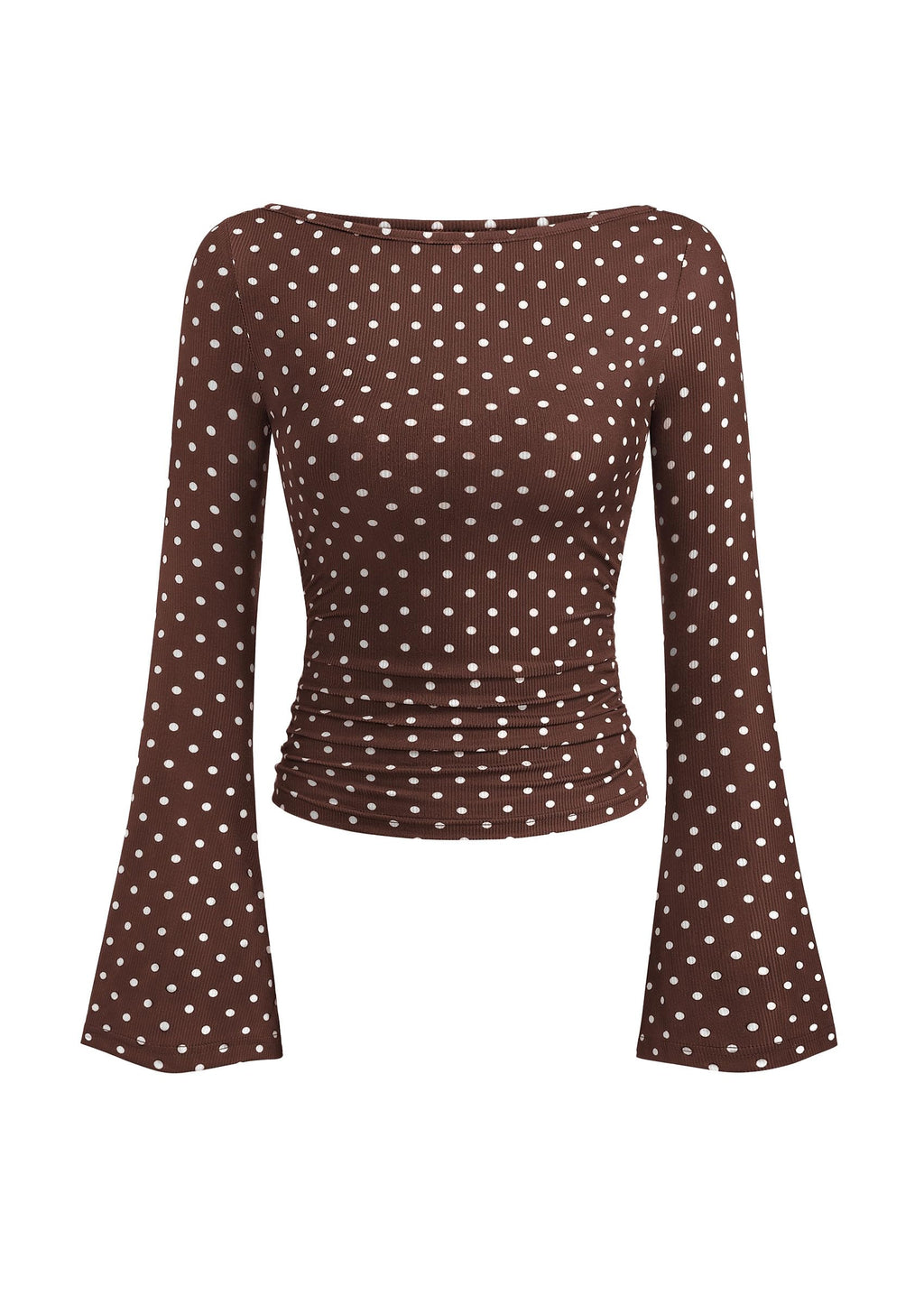 PRETTYGARDEN Womens Bell Long Sleeve Ribbed Knit Tops Jansha Store