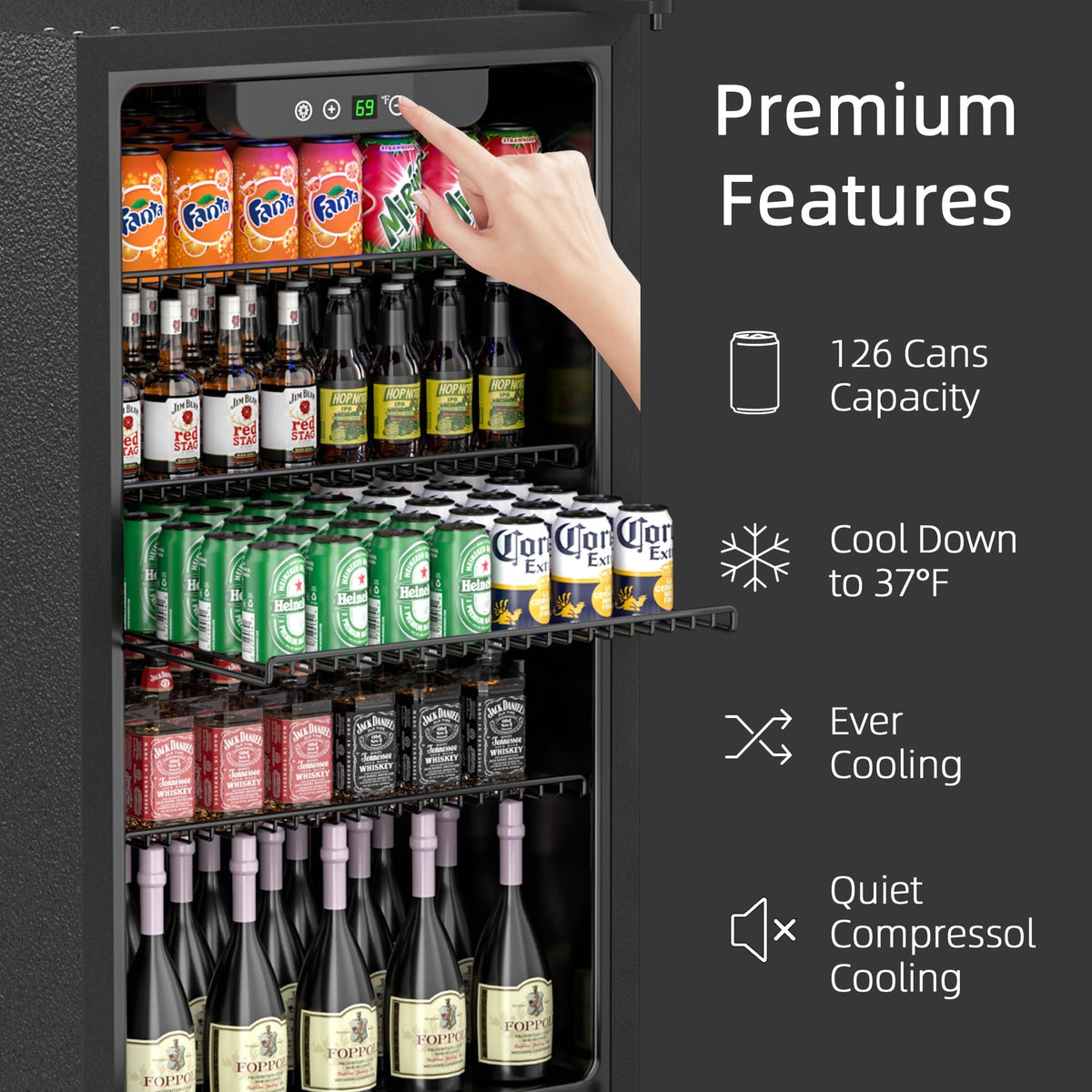 Erivess 24 Can Mini Fridge, 0.6 Cu.ft Beverage Refrigerator Cooler, Black Jansha Store