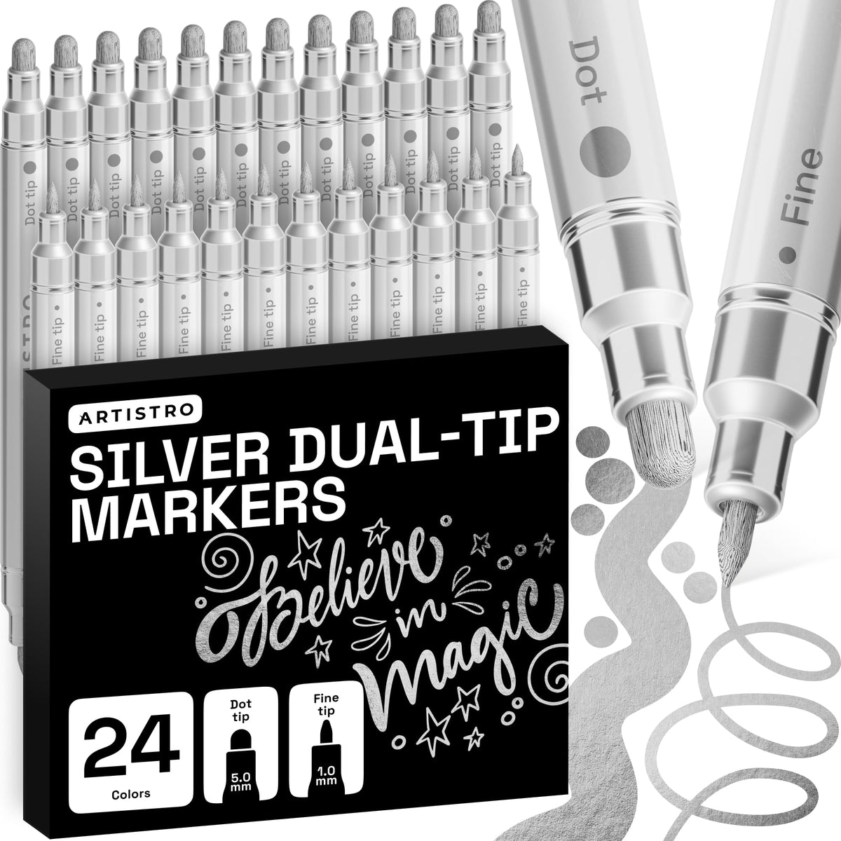ARTISTRO 36 Multicolor Dual-Tip Acrylic Paint Marker Pens Jansha Store
