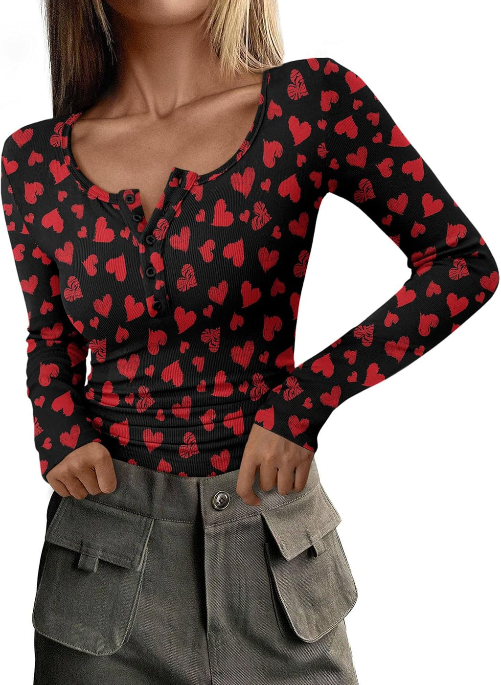 PRETTYGARDEN Women's Fall Long Sleeve Henley T Shirts Jansha Store