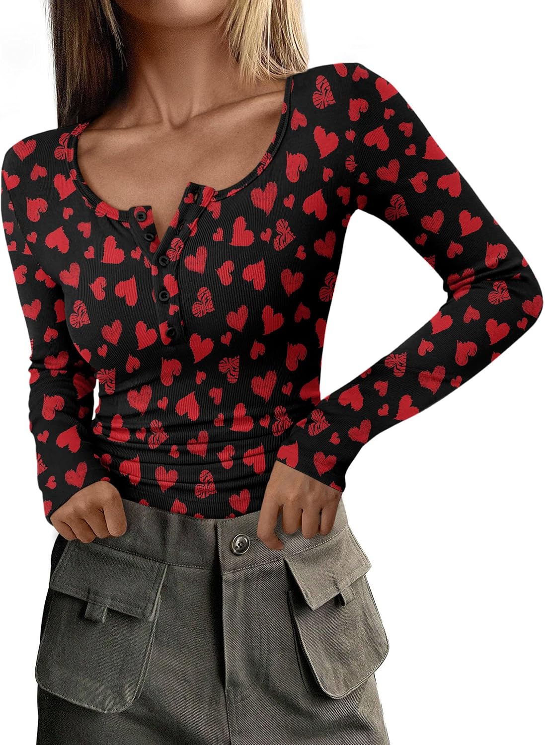 PRETTYGARDEN Women's Fall Long Sleeve Henley T Shirts Jansha Store