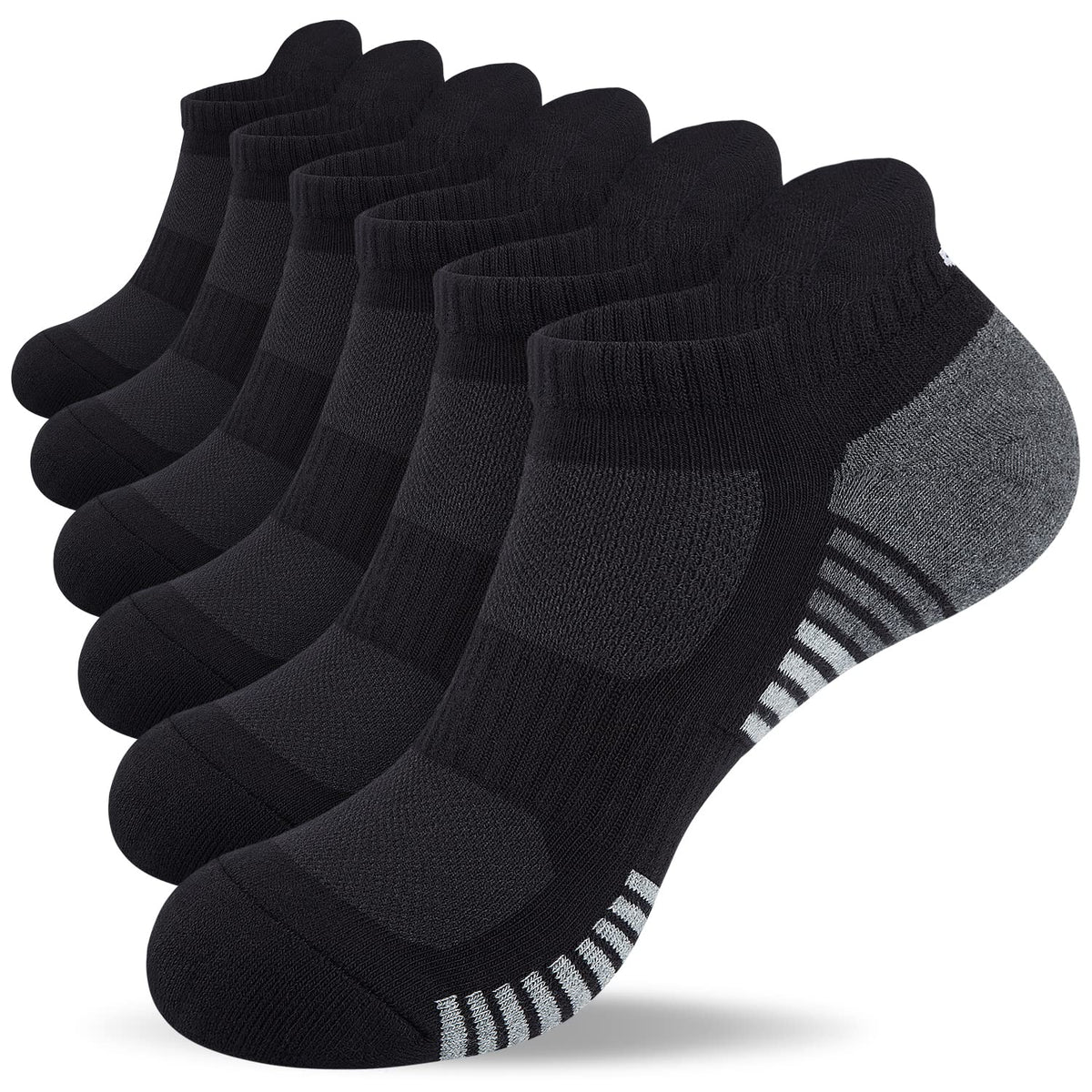 Lapulas Athletic Running Ankle Socks, Low Cut Cushioned Anti-Blister Tab Sports Socks Men Women 6Pairs Jansha Store