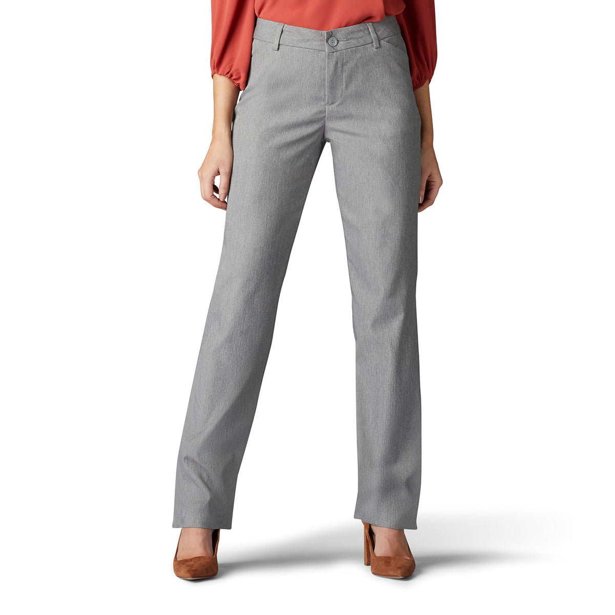 Lee Women's Wrinkle Free Relaxed Fit Straight Leg Pant Jansha Store