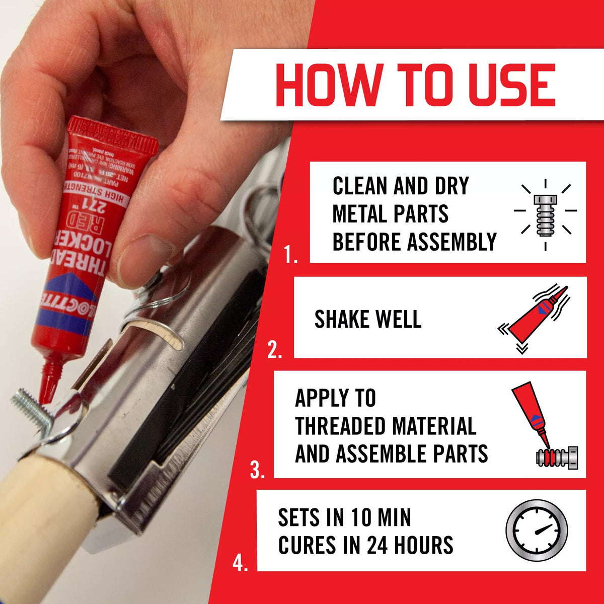 Loctite Threadlocker Blue 242 - Removable Thread Lock Glue for Nuts, Bolts, & Fasteners, Medium Strength Screw Glue to Prevent Loosening & Corrosion - 6 ml, 1 Pack Jansha Store