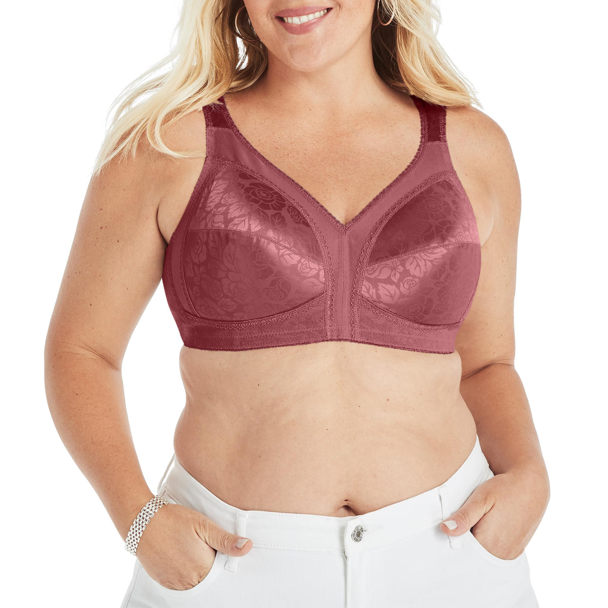 Playtex Women's Wireless Bra, 18 Hour Plus-Size Bras Available, Full Coverage, Smoothing, 4693, Single or 2-Pack Jansha Store