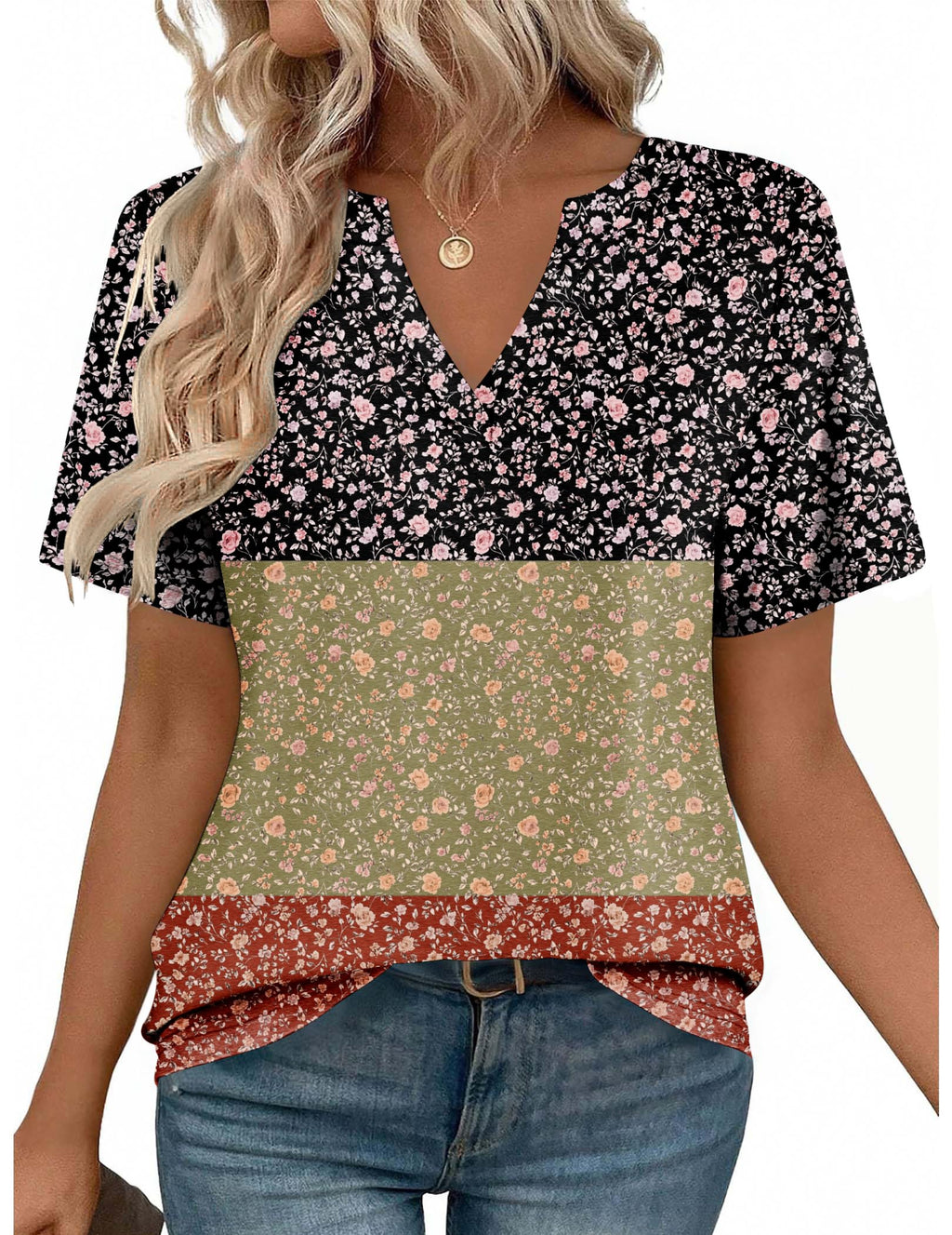 Zeagoo Womens Tops Short Sleeve V Neck Tee Shirts Cute Dressy Casual Jansha Store