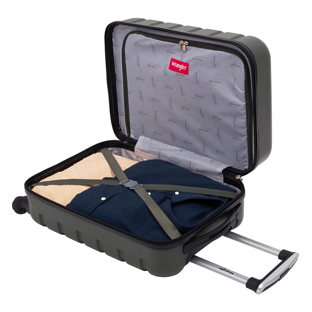 Wrangler 22" Hardside Spinner Carry-On Luggage, Teal Jansha Store