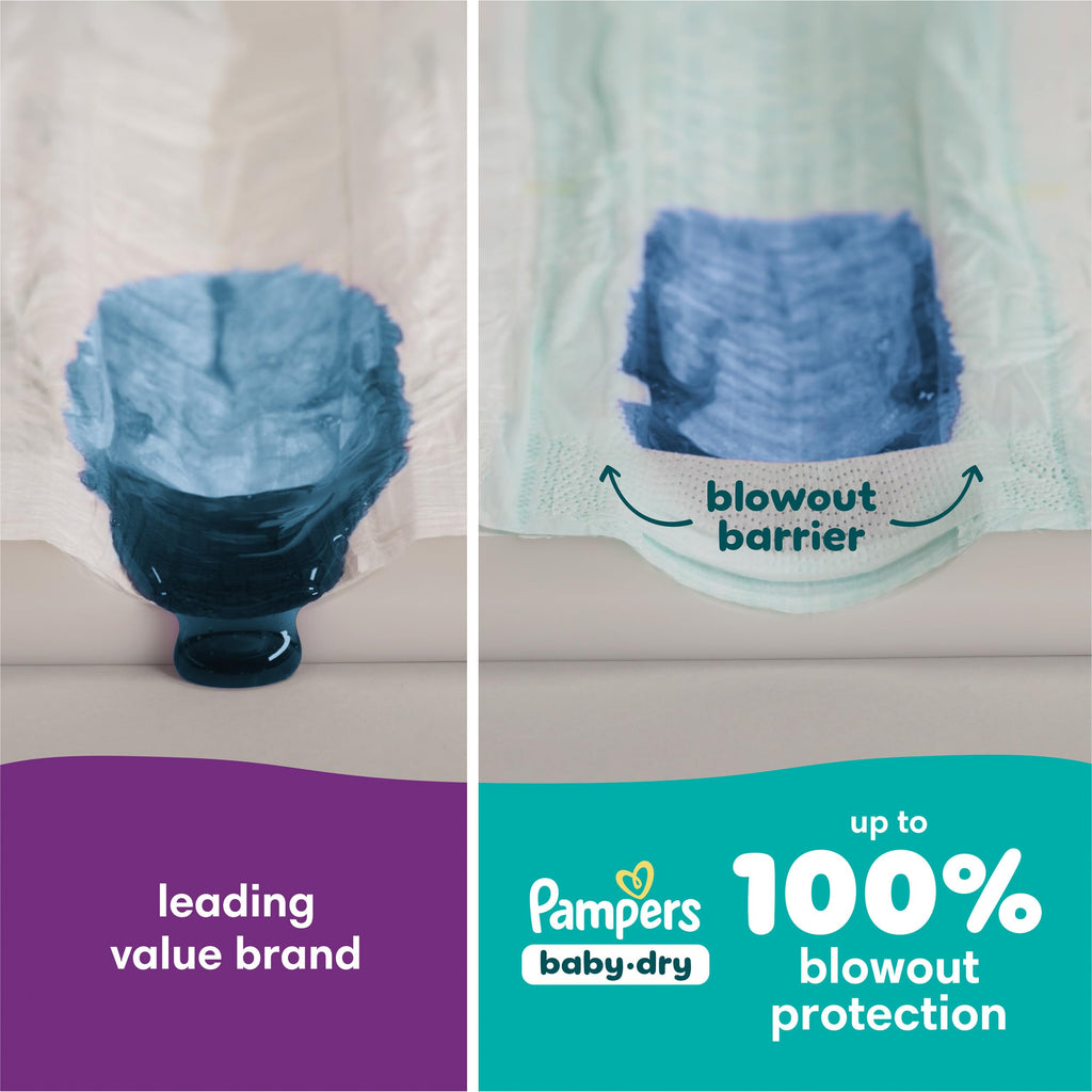 Pampers Baby Dry Ultra Cushiony Diapers, Size 3 (13-26 lbs), 104 Count, Up to 100% Leakproof (Packaging May Vary) Jansha Store