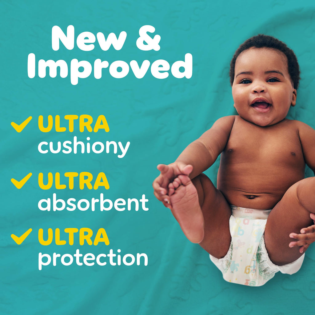 Pampers Baby Dry Ultra Cushiony Diapers, Size 3 (13-26 lbs), 104 Count, Up to 100% Leakproof (Packaging May Vary) Jansha Store