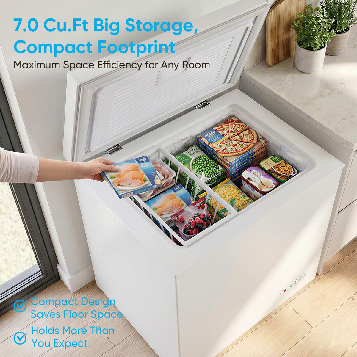 TABU 5.0 Cubic Feet Chest Freezer, Compact Deep Freezer, Black Jansha Store