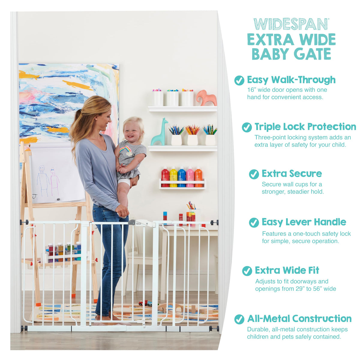 Regalo Safety 29"-38.5" Easy Step Baby Gate, Bottom of Stairs & Doorways Jansha Store