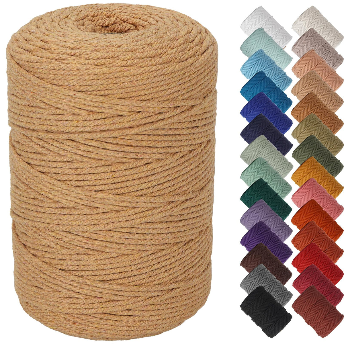 NOANTA Baby Blue Macrame Cord 3mm x 109yards, Cotton Rope Macrame Yarn Jansha Store