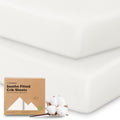 KeaBabies 2pk Organic Cotton Crib Sheets for Boys Girls 52x28, Soft White Jansha Store