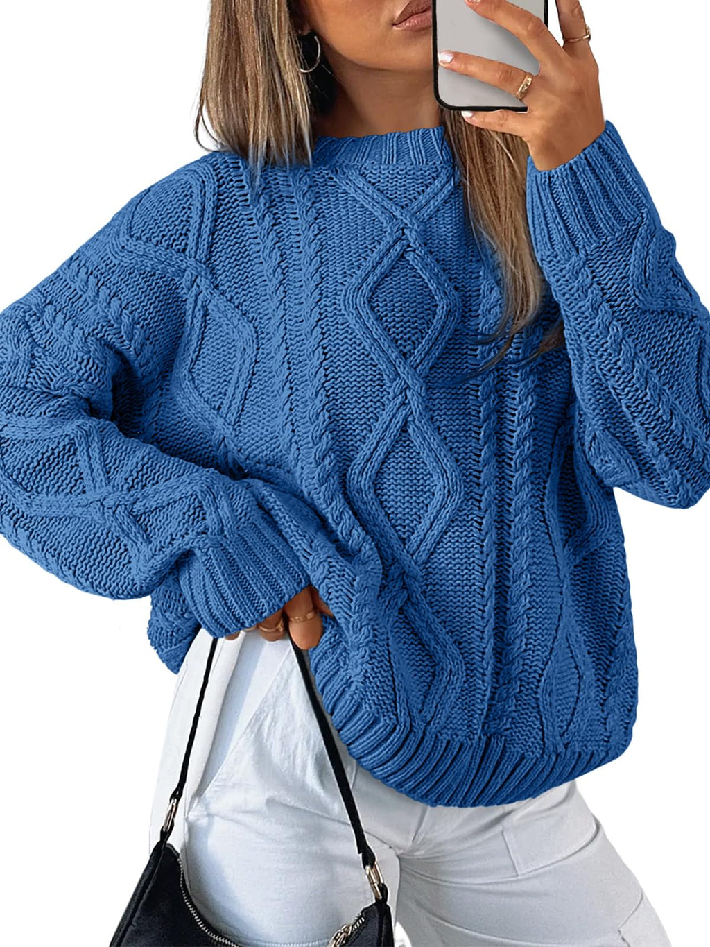 Trendy Queen Women's Oversized Cable Knit Sweaters 2026 Fall Outfits Jansha Store