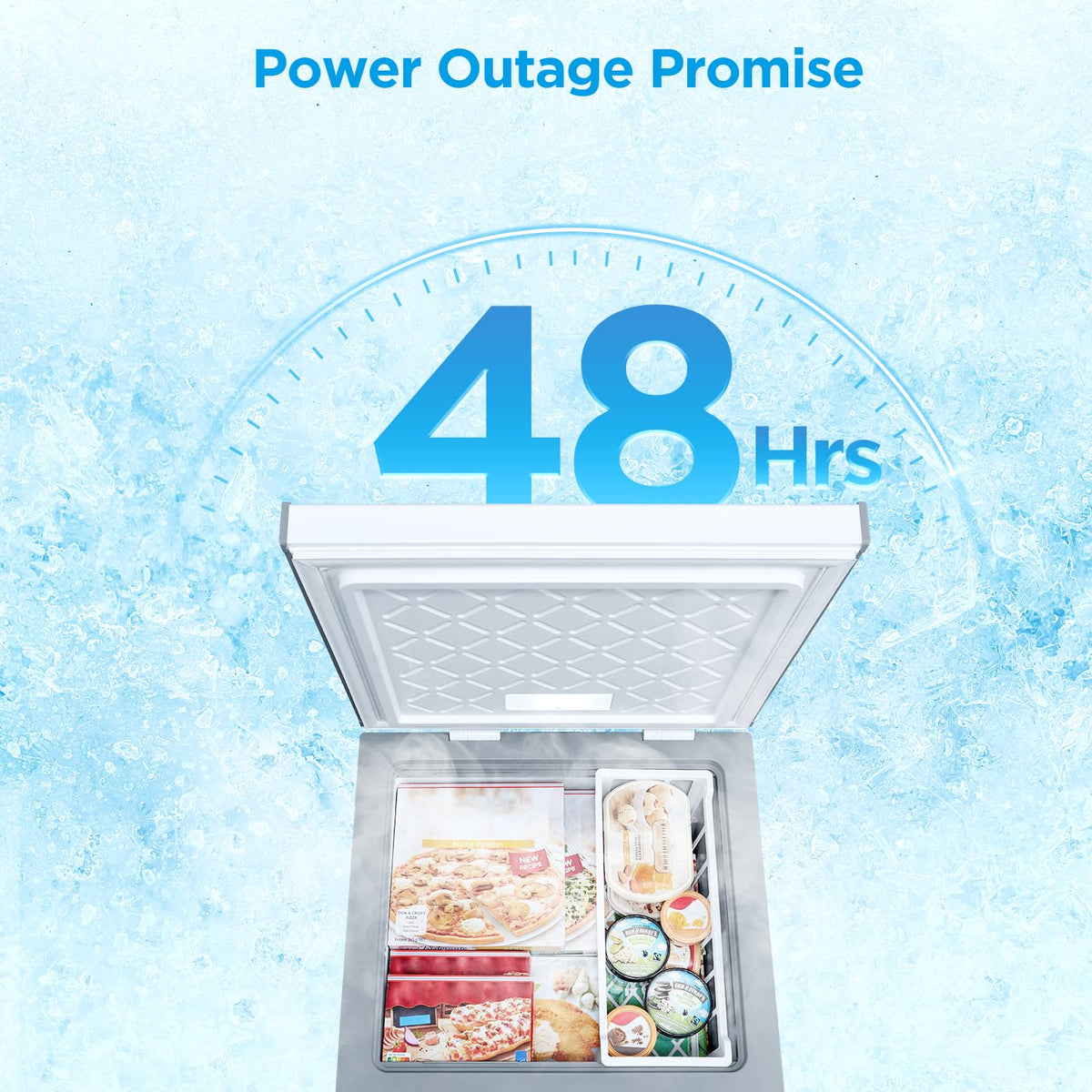 Midea 3.5 Cu.ft Chest Freezer, Fridge Freezer Convertible with LED Light Jansha Store