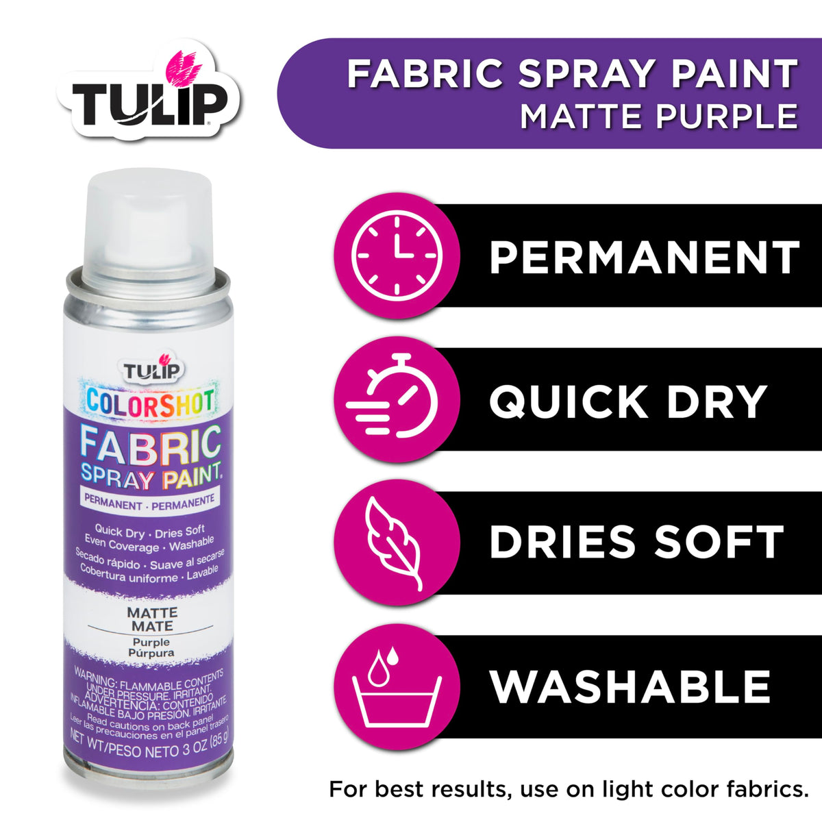 TULIP ColorShot Fabric Spray Paint, Black, 3 oz Jansha Store