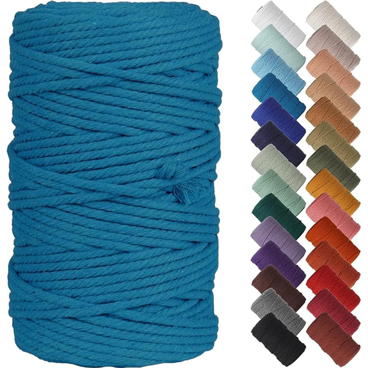 NOANTA Baby Blue Macrame Cord 3mm x 109yards, Cotton Rope Macrame Yarn Jansha Store