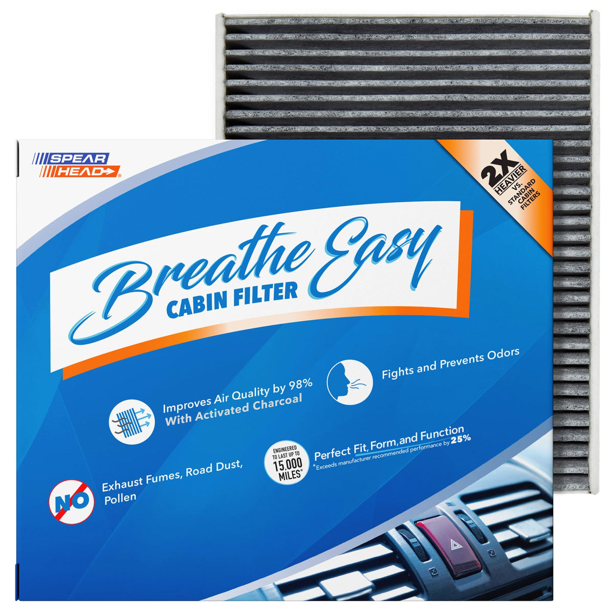 Spearhead Odor Defense Breathe Easy AC & Heater Cabin Air Filter (BE-157) Jansha Store