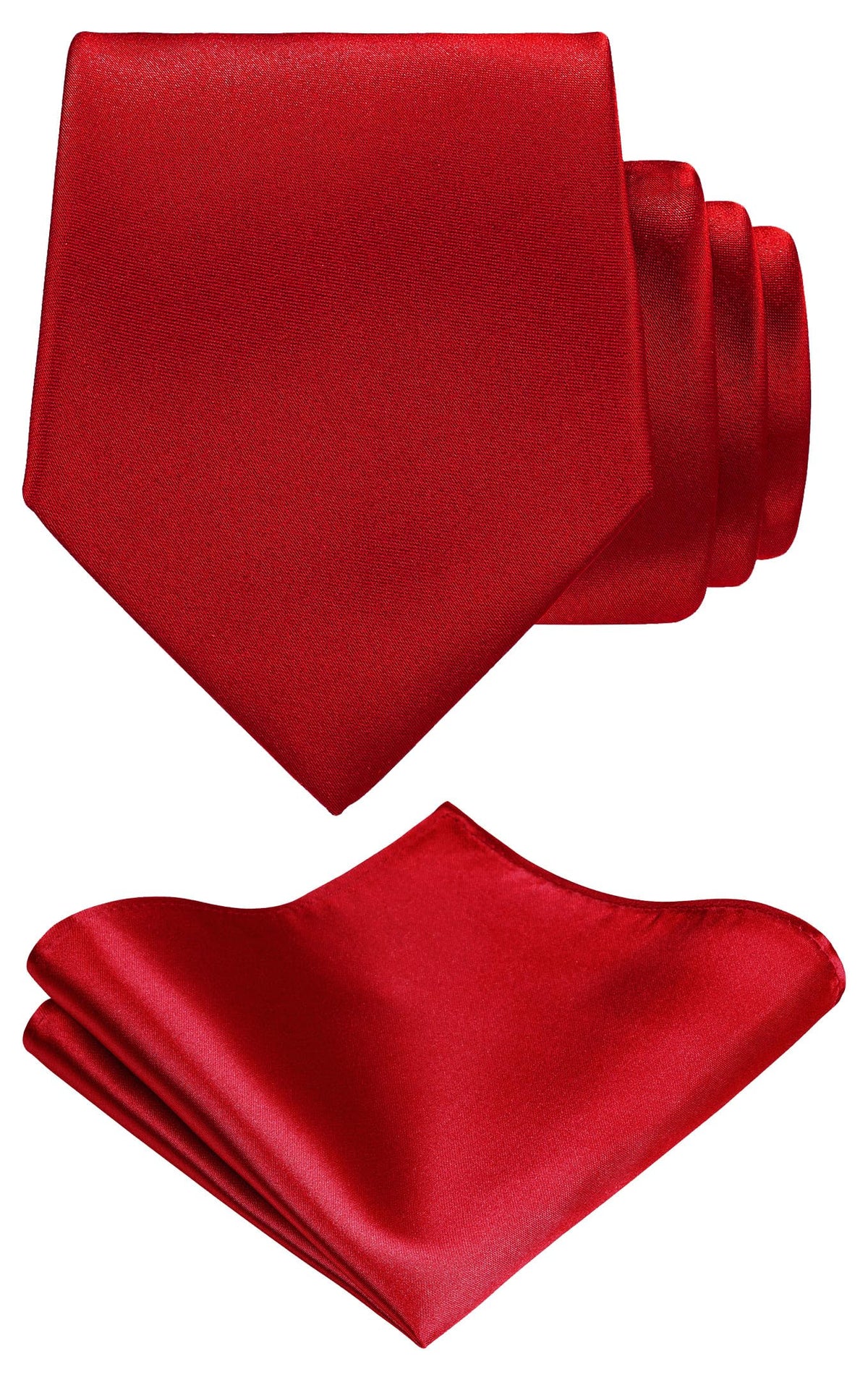 TIE G Solid Satin Woven dyed Color Formal Black Necktie and Pocket Square Sets in Gift Box Jansha Store