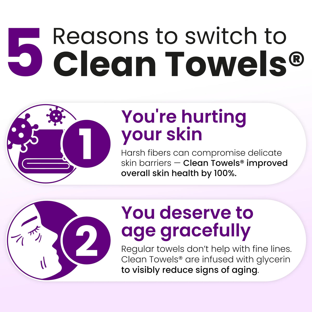 Clean Skin Club Clean Towels XL® Original 50 Ct + Healthy Aging 10ct Travel Pack Duo, 100% USDA Biobased Disposable Face Towels, Makeup Remover Dry Wipes, Ultra Soft, Smooths Fine Lines & Wrinkles Jansha Store