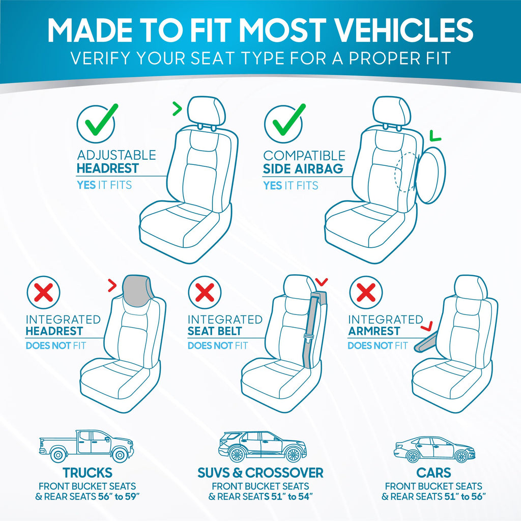 BDK PolyPro Car Seat Covers Full Set in Solid Black, Front and Rear Split Bench Seat Covers for Cars, Easy to Install Car Seats Cover Set and Accessories for Auto Trucks Van SUV - Solid Black Jansha Store