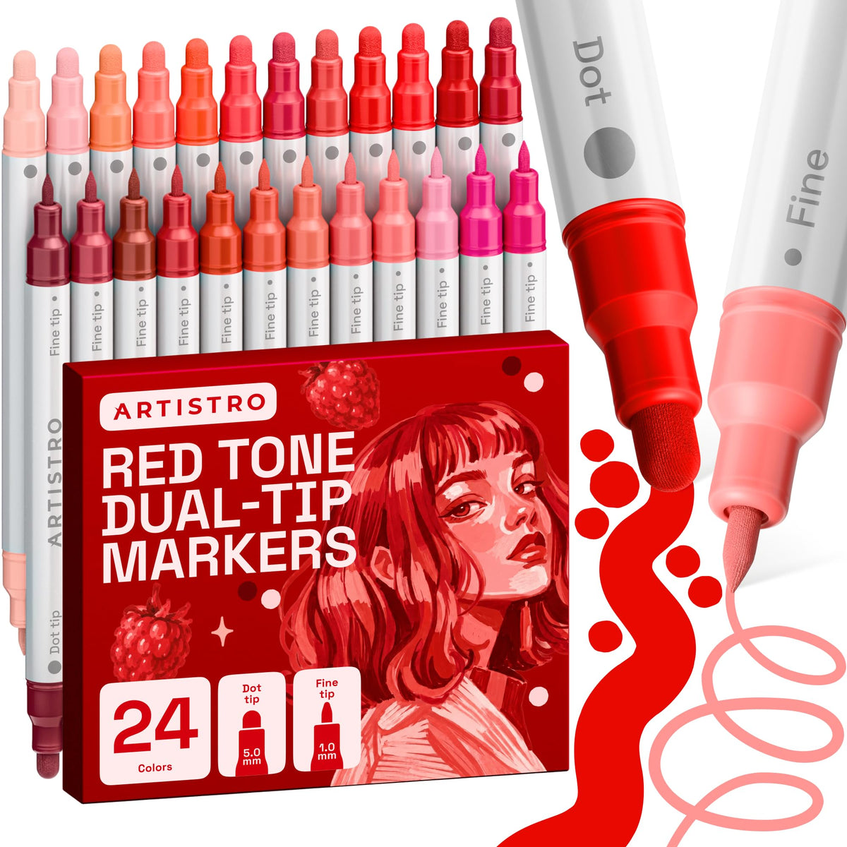ARTISTRO 36 Multicolor Dual-Tip Acrylic Paint Marker Pens Jansha Store