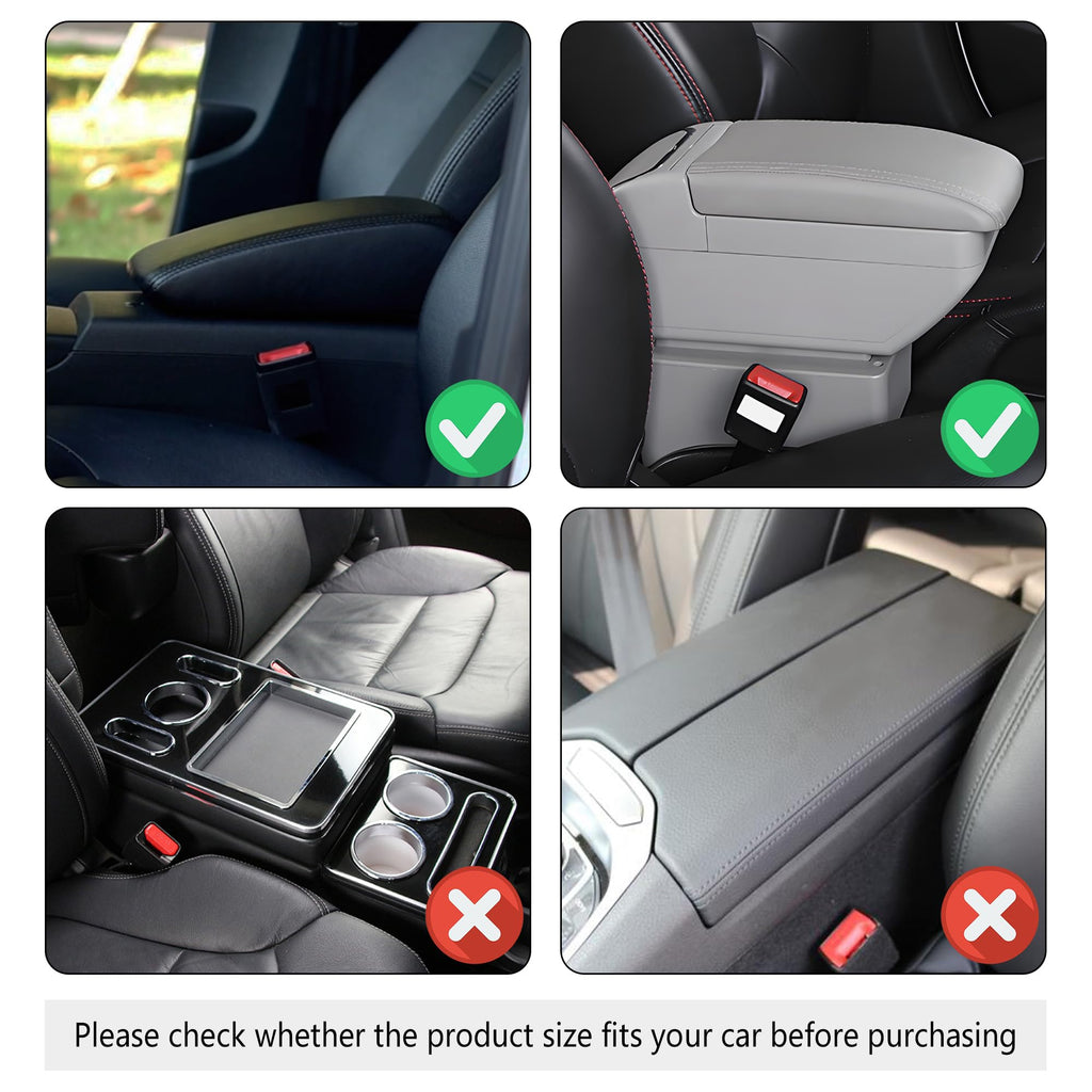 Stacool Upgraded Car Center Console Cover,Microfiber Leather Car Armrest Cover Cushion with 2 Storage Bags,Universal Car Armrest Storage Box (Brown) Jansha Store