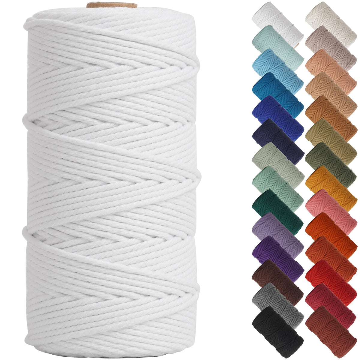 NOANTA Baby Blue Macrame Cord 3mm x 109yards, Cotton Rope Macrame Yarn Jansha Store