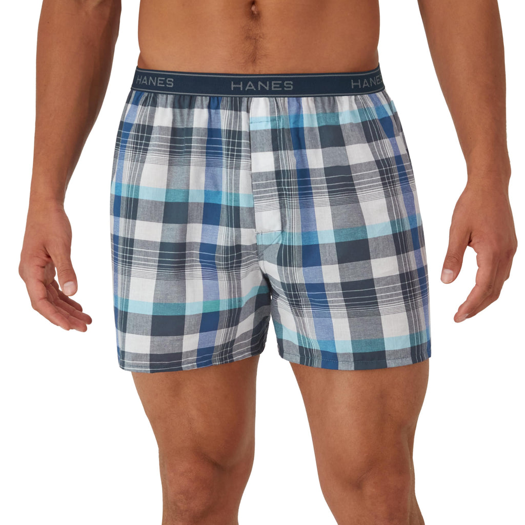 Hanes Men's Underwear Boxers Pack, Cool & Breathable Cotton Underwear, Moisture-Wicking Boxers for Men Jansha Store