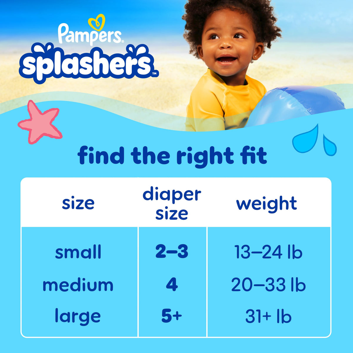 Pampers Splashers Swim Diapers, Size 4, 18 Count, Disposable Swim Diapers, Contains Mess, No Swell Jansha Store