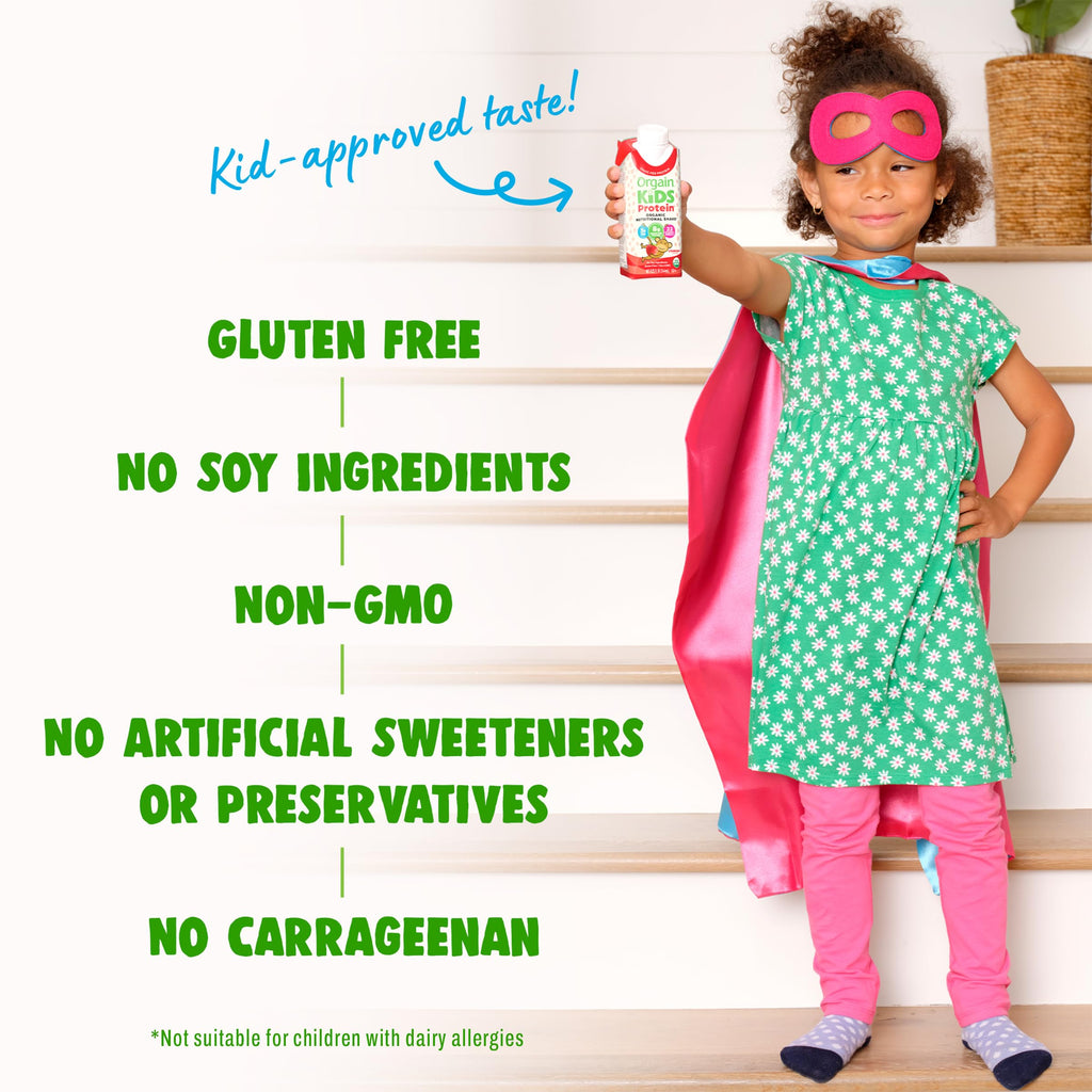 Orgain Organic Kids Dairy 8g Protein Shake, Chocolate, 8.25 oz, 12pk Jansha Store