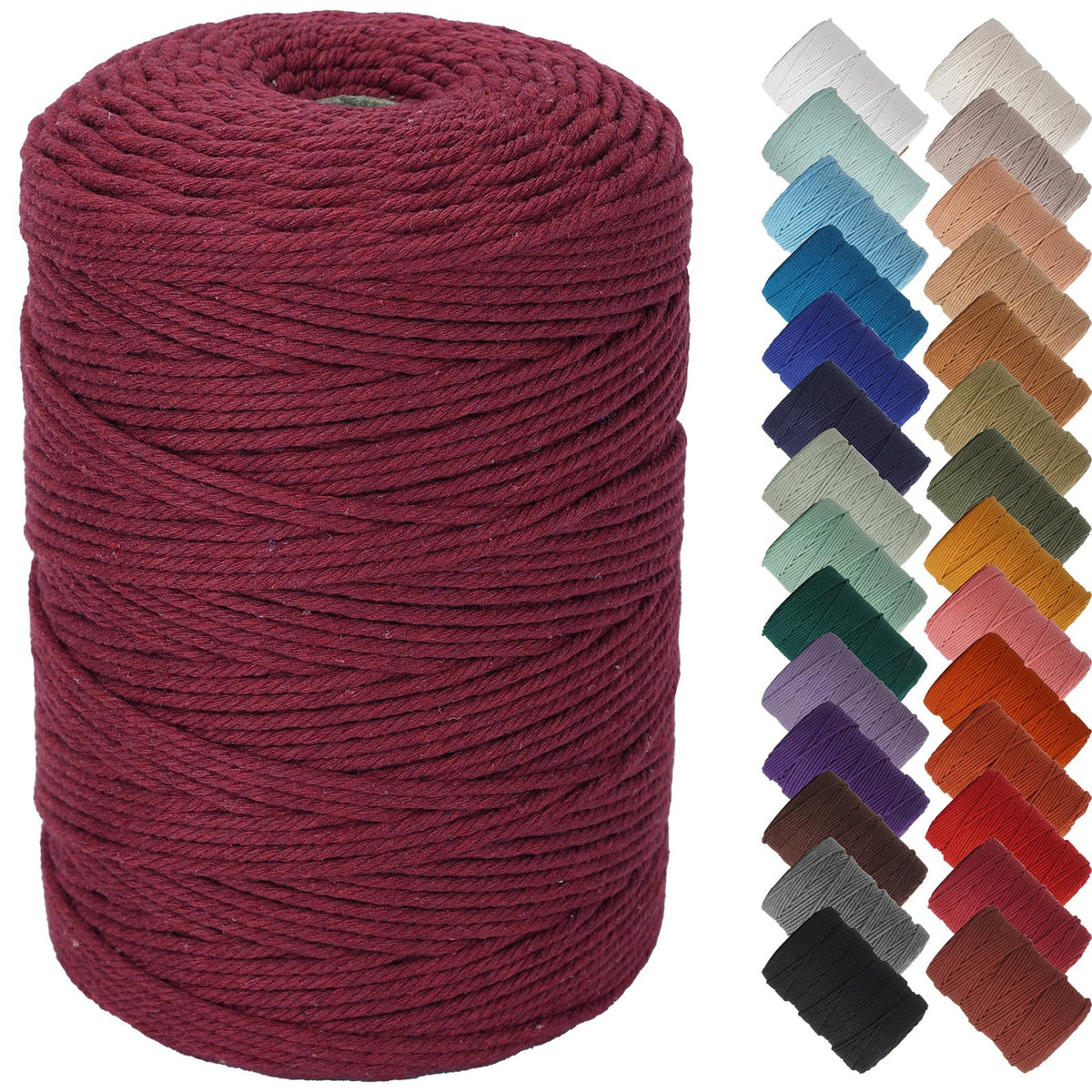 NOANTA Baby Blue Macrame Cord 3mm x 109yards, Cotton Rope Macrame Yarn Jansha Store