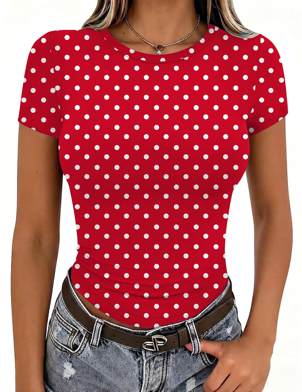 Zeagoo Women Short Sleeve T Shirts Fitted Summer Tops Stretchy Basic Tee Jansha Store