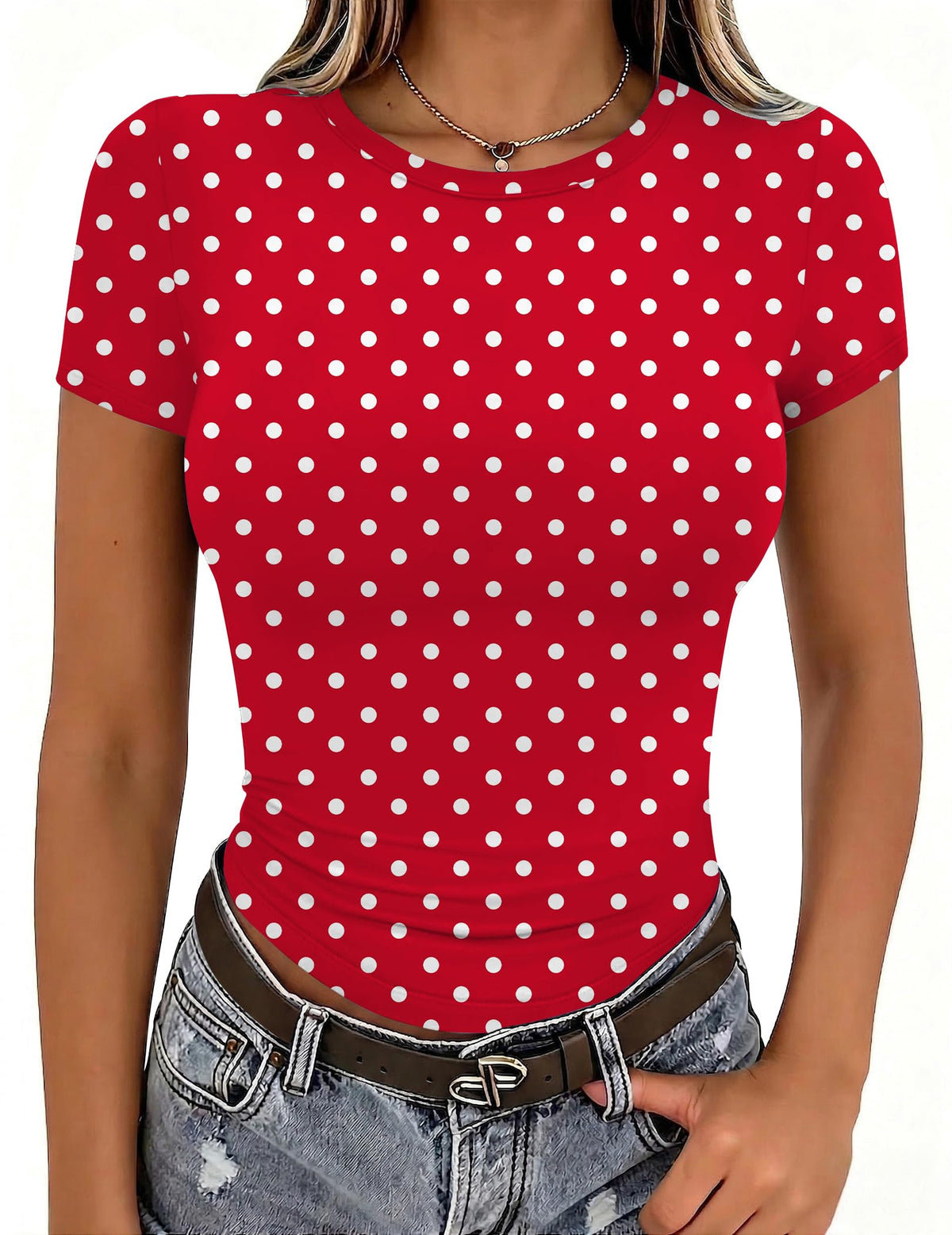 Zeagoo Women Short Sleeve T Shirts Fitted Summer Tops Stretchy Basic Tee Jansha Store