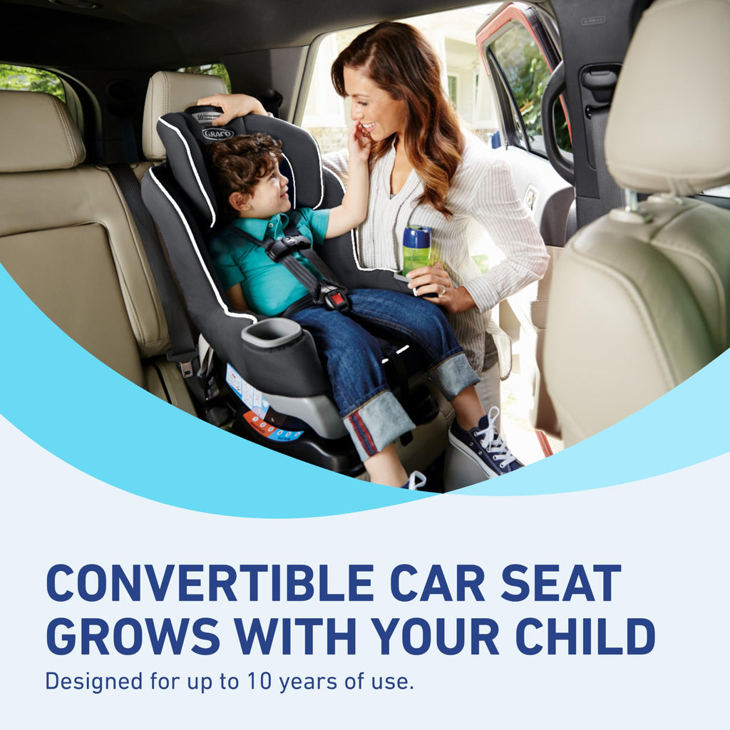 Graco Extend2Fit 2-in-1 Convertible Car Seat, Gotham Jansha Store