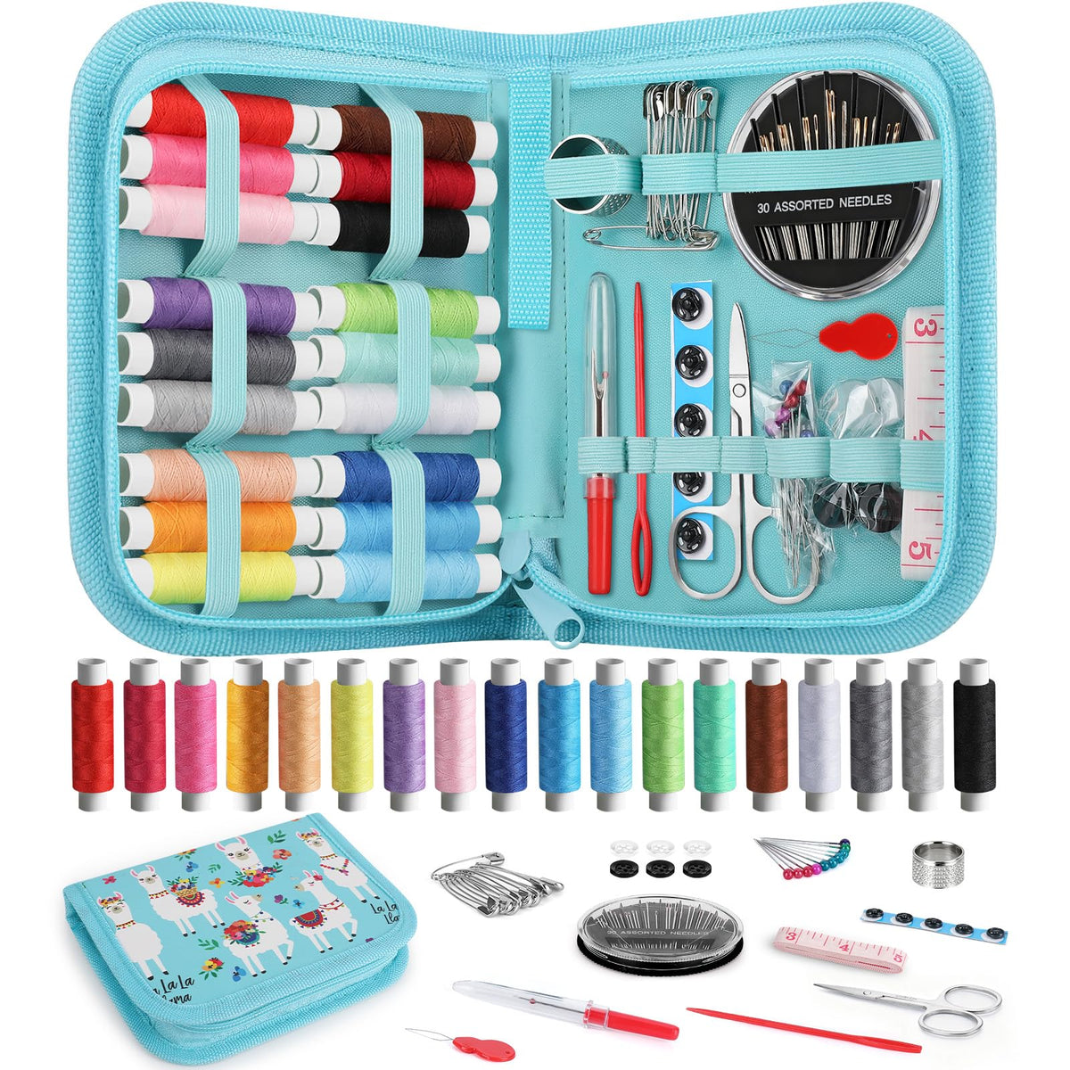 Coquimbo Sewing Kit Gifts for Adults Teen Grils Women Mom Grandma, Portable Sewing Supplies Contains Tape Measure, Scissors, Thimble, Thread, Sewing Needles (Beige, M) Jansha Store