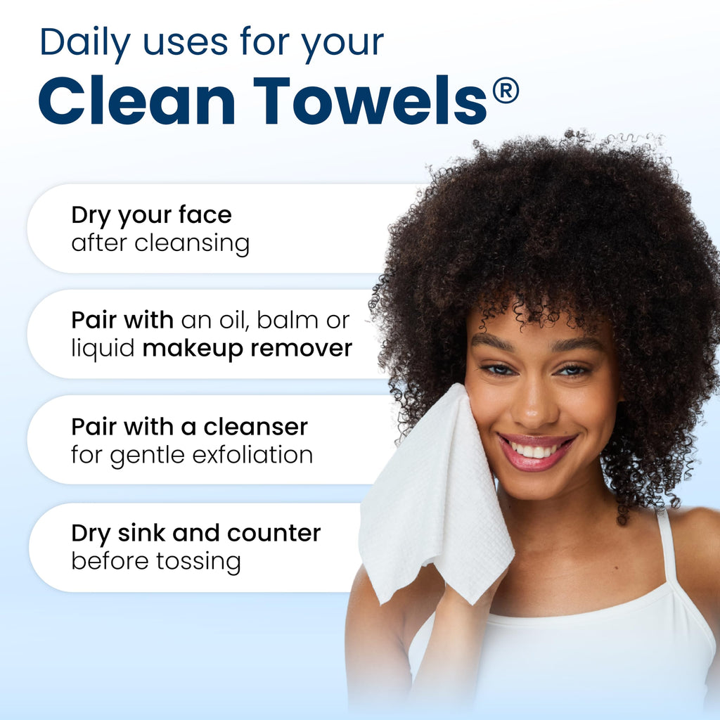 Clean Skin Club Clean Towels XL® Original 50 Ct + Healthy Aging 10ct Travel Pack Duo, 100% USDA Biobased Disposable Face Towels, Makeup Remover Dry Wipes, Ultra Soft, Smooths Fine Lines & Wrinkles Jansha Store