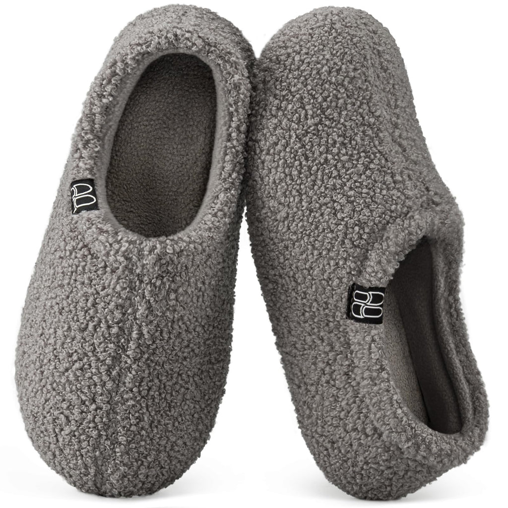 HomeTop Women's Fuzzy Curly Fur Fleece Lining Memory Foam Loafer Slippers Jansha Store