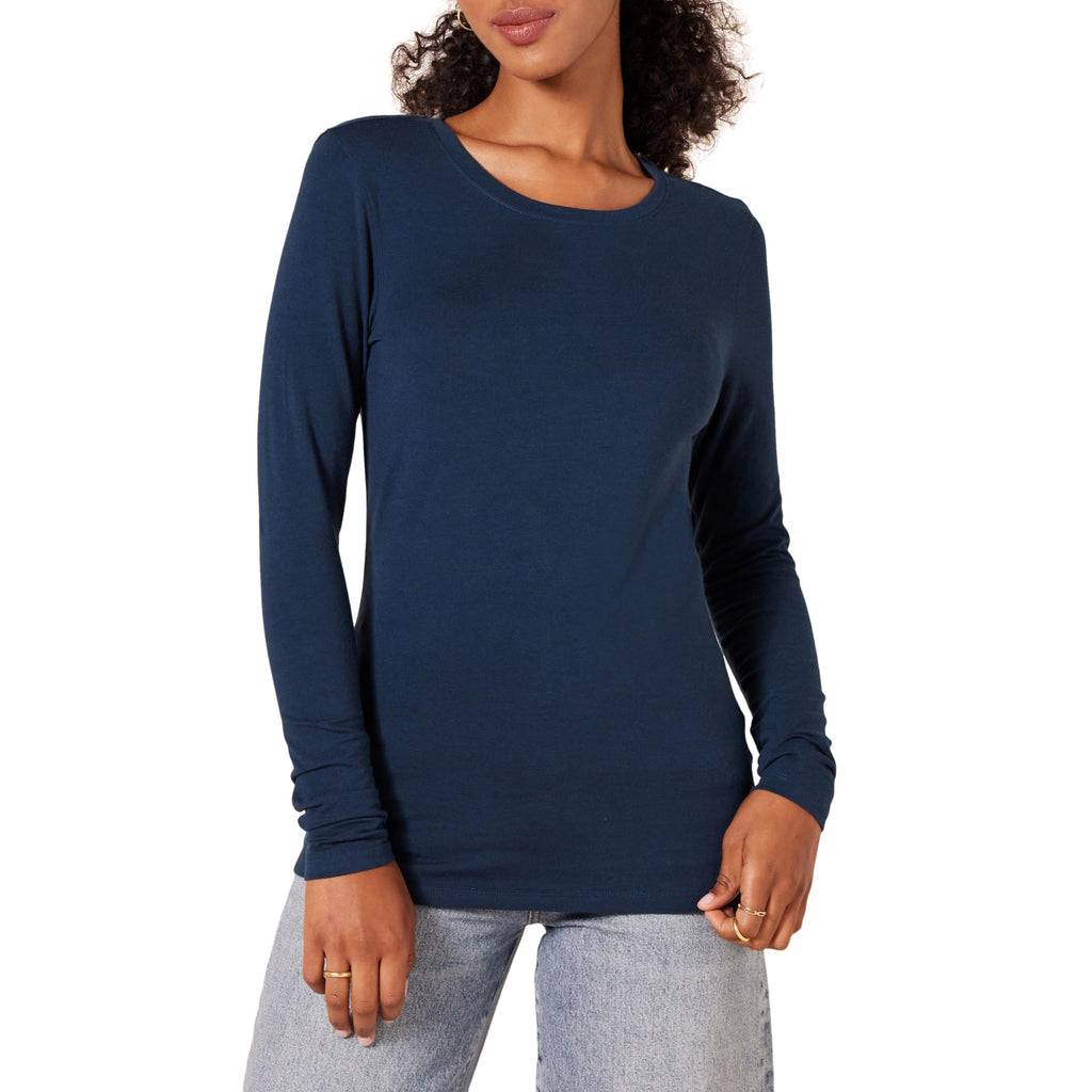 Amazon Essentials Women's Regular-Fit Long-Sleeve Crewneck T-Shirt Jansha Store