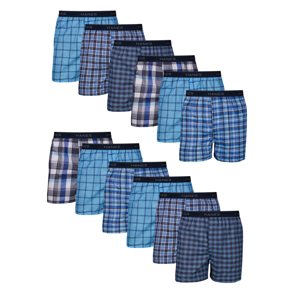 Hanes Men's Underwear Boxers Pack, Cool & Breathable Cotton Underwear, Moisture-Wicking Boxers for Men Jansha Store