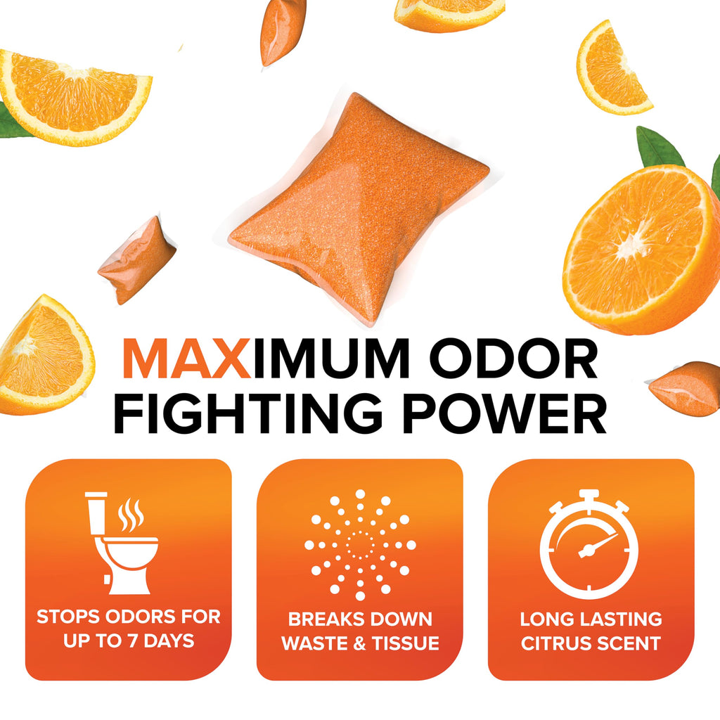 Camco TST MAX RV Toilet Treatment Drop-INs - Orange 30-pk - Made in the USA Jansha Store