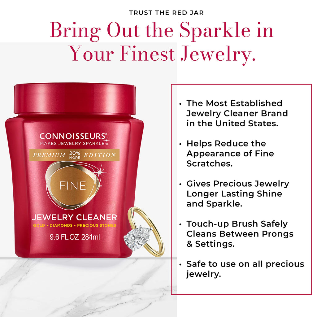 CONNOISSEURS Premium Edition Jewelry Cleaner, Value Size 9.6oz - Pick from Fine, Silver or Delicate Jewelry Cleaner Jansha Store