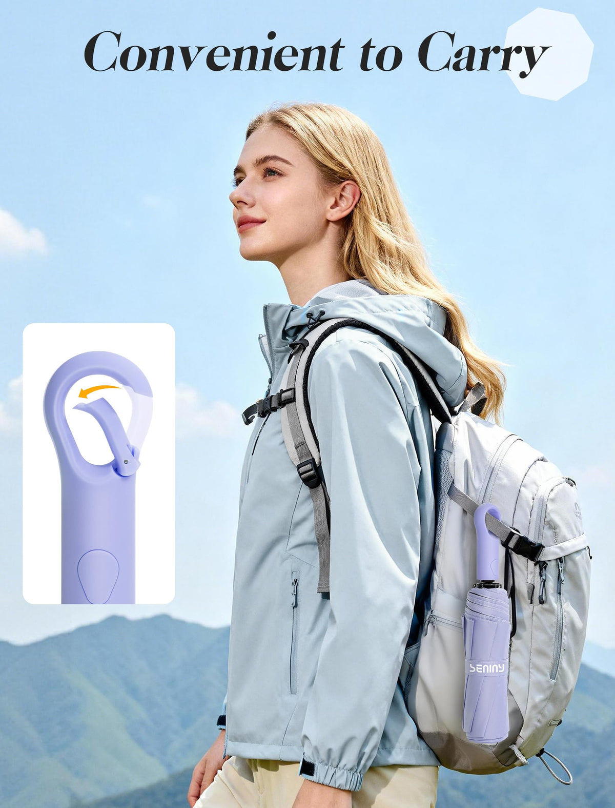 Seniny Windproof Travel Umbrella, Automatic Umbrellas for Rain, Portable & Compact Umbrellas for Backpack, Strong UV for Protection, Folding Small Sun Umbrella for Car, Walking Jansha Store