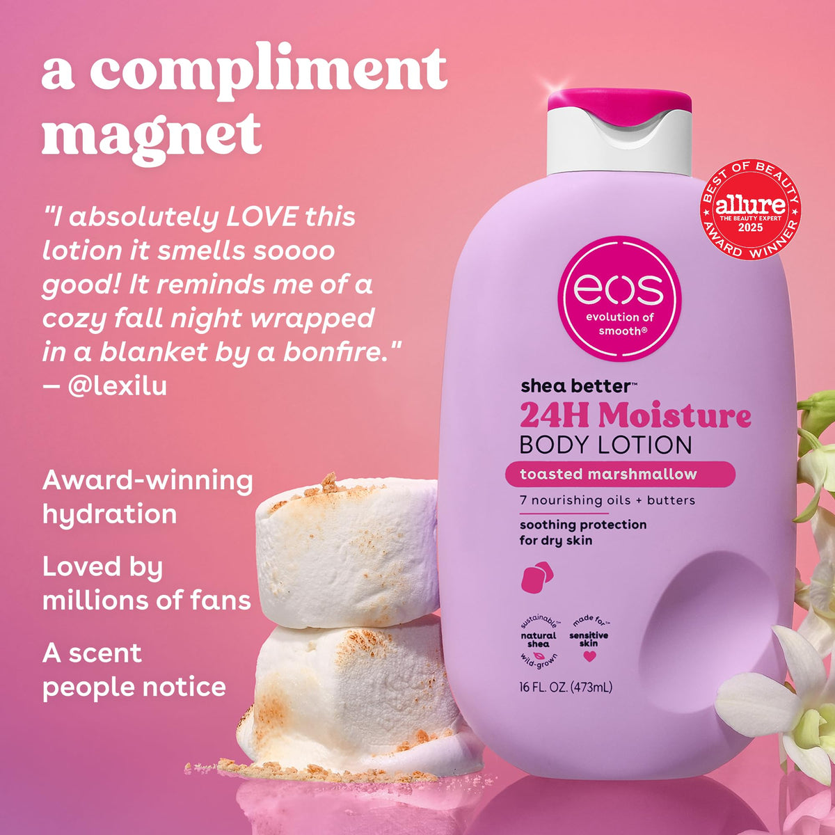 eos Shea Better Body Lotion- Vanilla Cashmere, 24-Hour Moisture, 16 fl oz Jansha Store