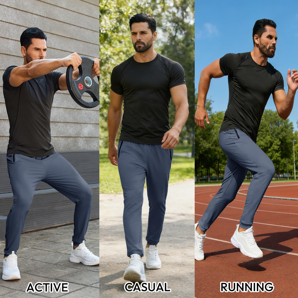 Mens Sweatpants with Zipper Pockets Lightweight Athletic Joggers for Workout Running Gym Track Casual Wear Jansha Store