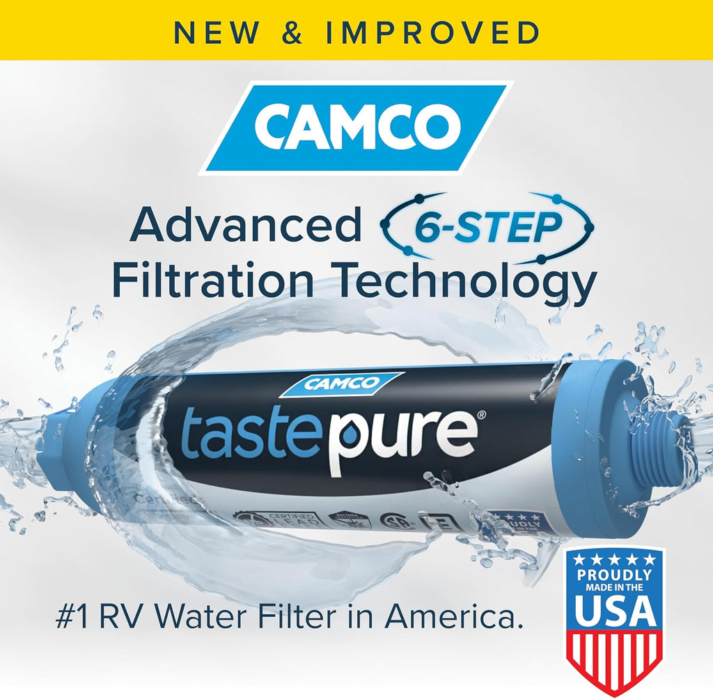 Camco Tastepure RV Water Filter - GAC & KDF Filtration - Made in the USA Jansha Store