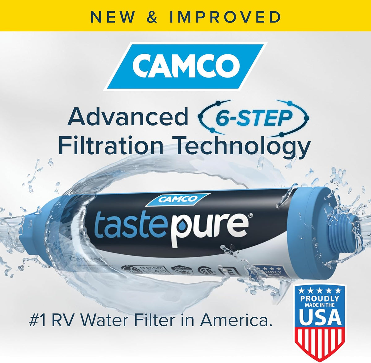 Camco Tastepure RV Water Filter - GAC & KDF Filtration - Made in the USA Jansha Store