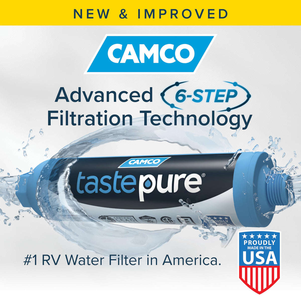 Camco Tastepure RV Water Filter - GAC & KDF Filtration - Made in the USA Jansha Store